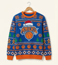 New York Knicks Ugly Christmas Sweater – Biscuit Holiday Edition Blue & Orange Basketball Jumper NBA Fan - LeagueLockerGear