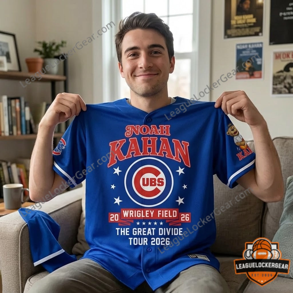 Noah Kahan Chicago Cubs The Great Divide Tour Wrigley Field 2026 Baseball Jersey - LeagueLockerGear