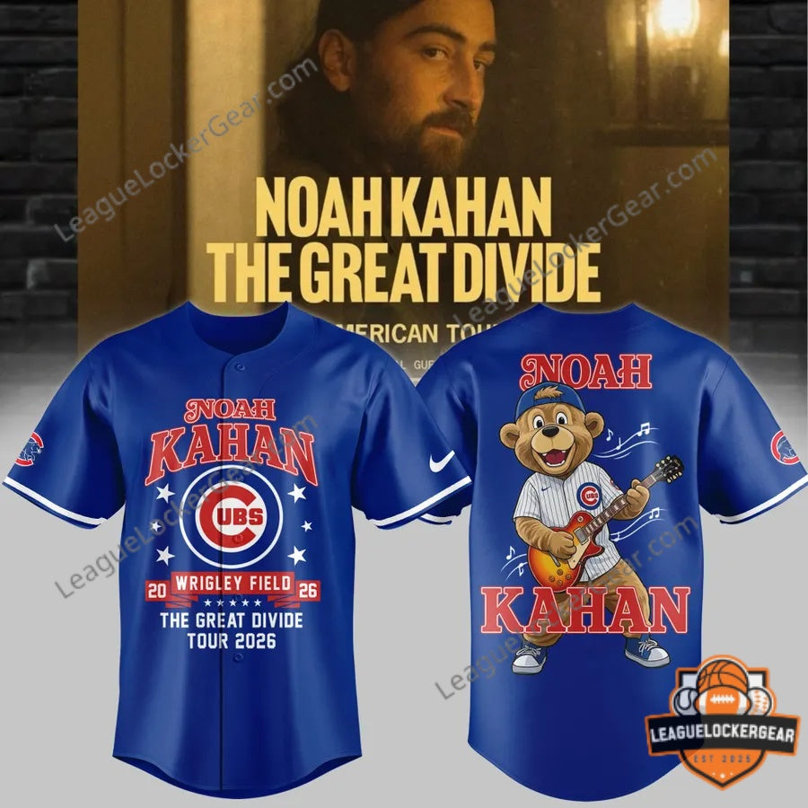 Noah Kahan Chicago Cubs The Great Divide Tour Wrigley Field 2026 Baseball Jersey - LeagueLockerGear