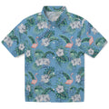 North Carolina Tar Heels Hawaiian Shirt - Flamingo and Hibiscus | Hula Hawaiian Shirts