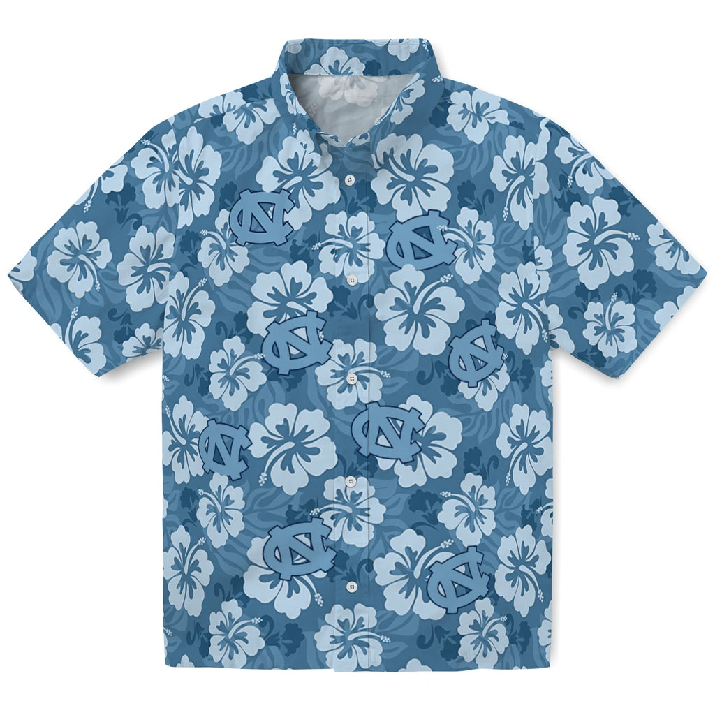 North Carolina Tar Heels Hawaiian Shirt - Hibiscus Cluster | Hula Hawaiian Shirts