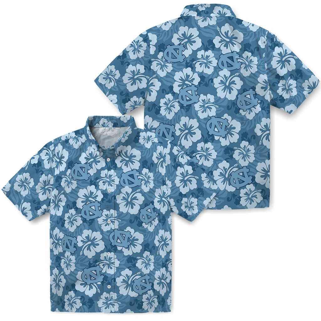 North Carolina Tar Heels Hawaiian Shirt - Hibiscus Cluster | Hula Hawaiian Shirts