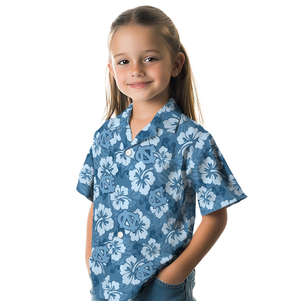 North Carolina Tar Heels Hawaiian Shirt - Hibiscus Cluster | Hula Hawaiian Shirts