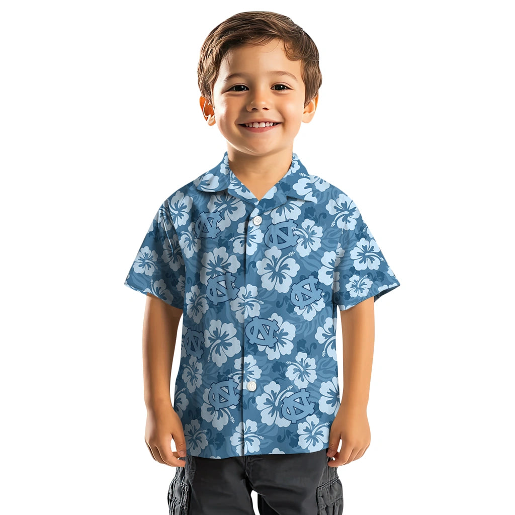 North Carolina Tar Heels Hawaiian Shirt - Hibiscus Cluster | Hula Hawaiian Shirts