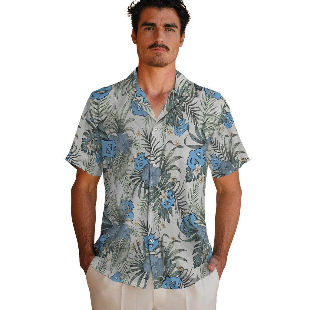 North Carolina Tar Heels Hawaiian Shirt - Hibiscus Designs | Hula Hawaiian Shirts