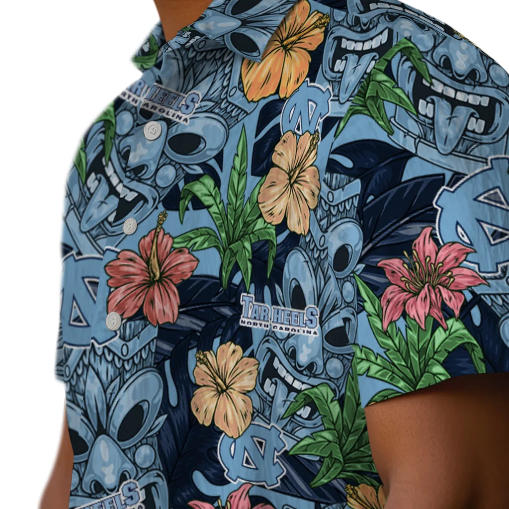 North Carolina Tar Heels Hawaiian Shirt - Hibiscus Tiki Jungle | Hula Hawaiian Shirts