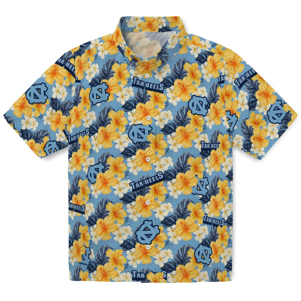 North Carolina Tar Heels Hawaiian Shirt - Hibiscus Tropics | Hula Hawaiian Shirts