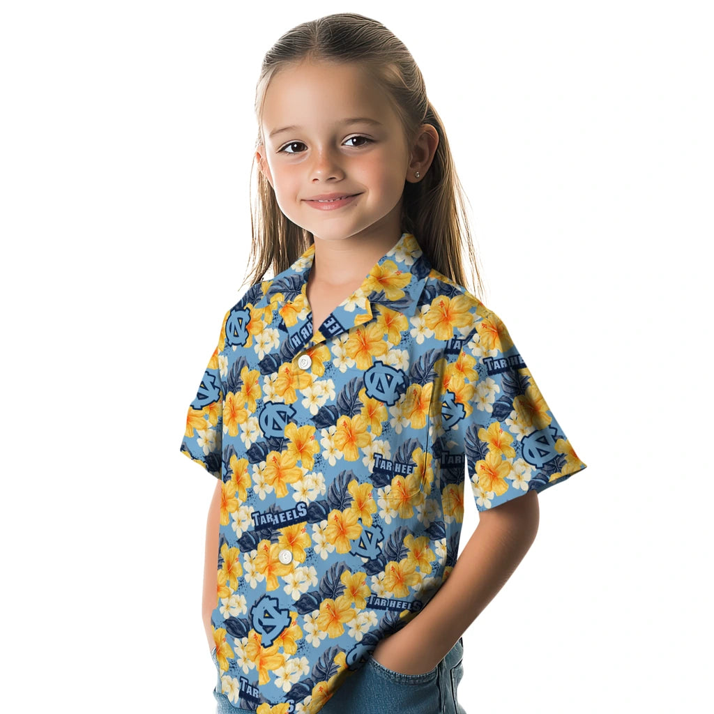 North Carolina Tar Heels Hawaiian Shirt - Hibiscus Tropics | Hula Hawaiian Shirts