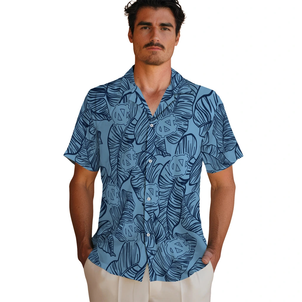 North Carolina Tar Heels Hawaiian Shirt - Leaf Outline | Hula Hawaiian Shirts