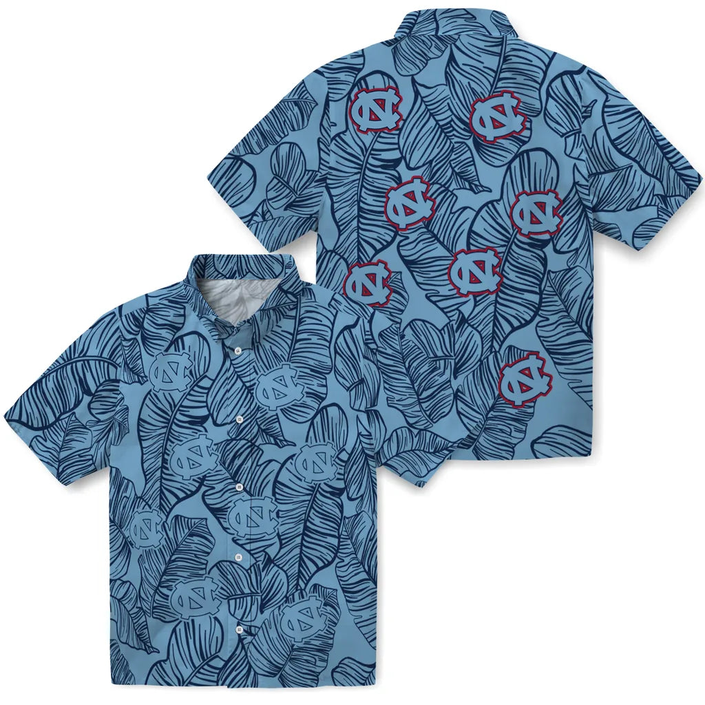 North Carolina Tar Heels Hawaiian Shirt - Leaf Outline | Hula Hawaiian Shirts