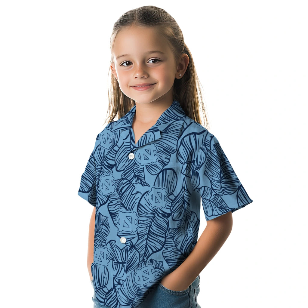 North Carolina Tar Heels Hawaiian Shirt - Leaf Outline | Hula Hawaiian Shirts