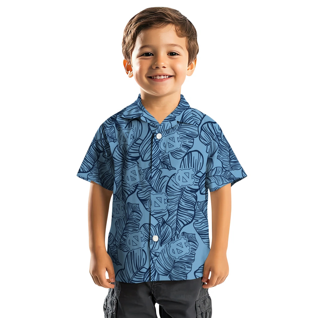 North Carolina Tar Heels Hawaiian Shirt - Leaf Outline | Hula Hawaiian Shirts