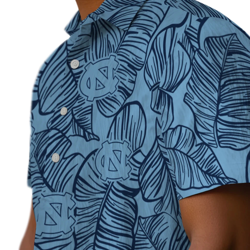 North Carolina Tar Heels Hawaiian Shirt - Leaf Outline | Hula Hawaiian Shirts