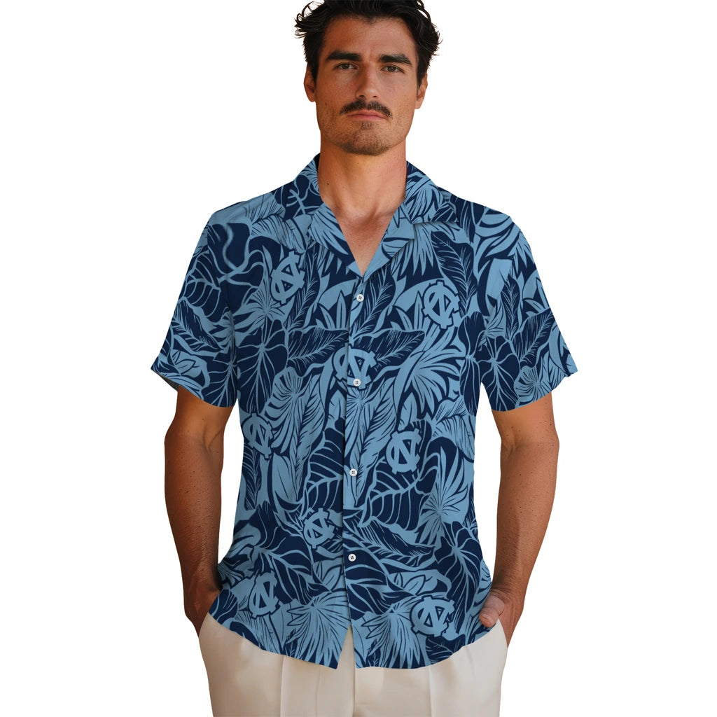 North Carolina Tar Heels Hawaiian Shirt - Monstera Layer | Hula Hawaiian Shirts