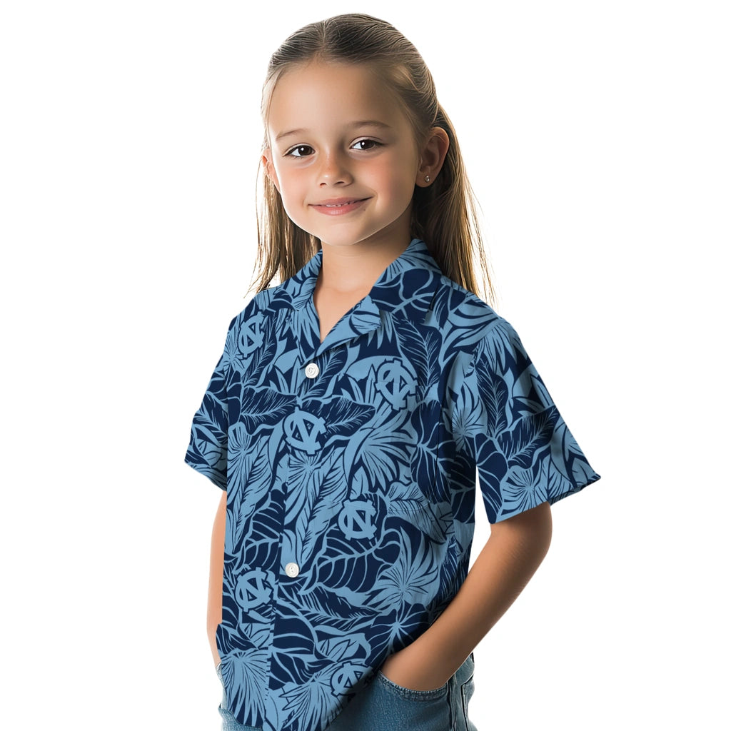 North Carolina Tar Heels Hawaiian Shirt - Monstera Layer | Hula Hawaiian Shirts
