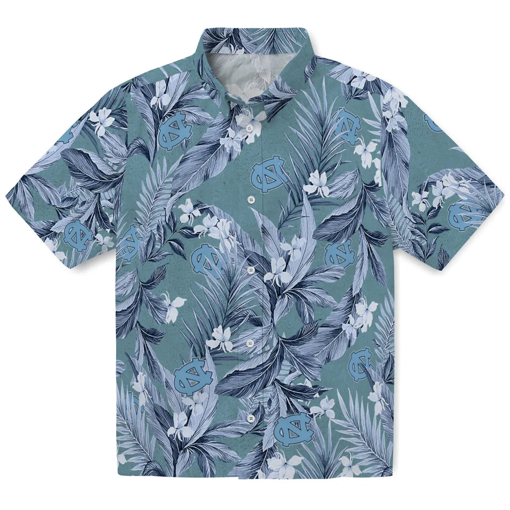 North Carolina Tar Heels Hawaiian Shirt - Palm Leaves | Hula Hawaiian Shirts