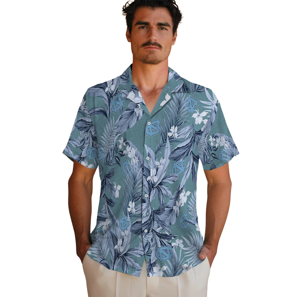 North Carolina Tar Heels Hawaiian Shirt - Palm Leaves | Hula Hawaiian Shirts