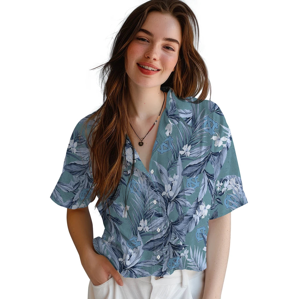 North Carolina Tar Heels Hawaiian Shirt - Palm Leaves | Hula Hawaiian Shirts