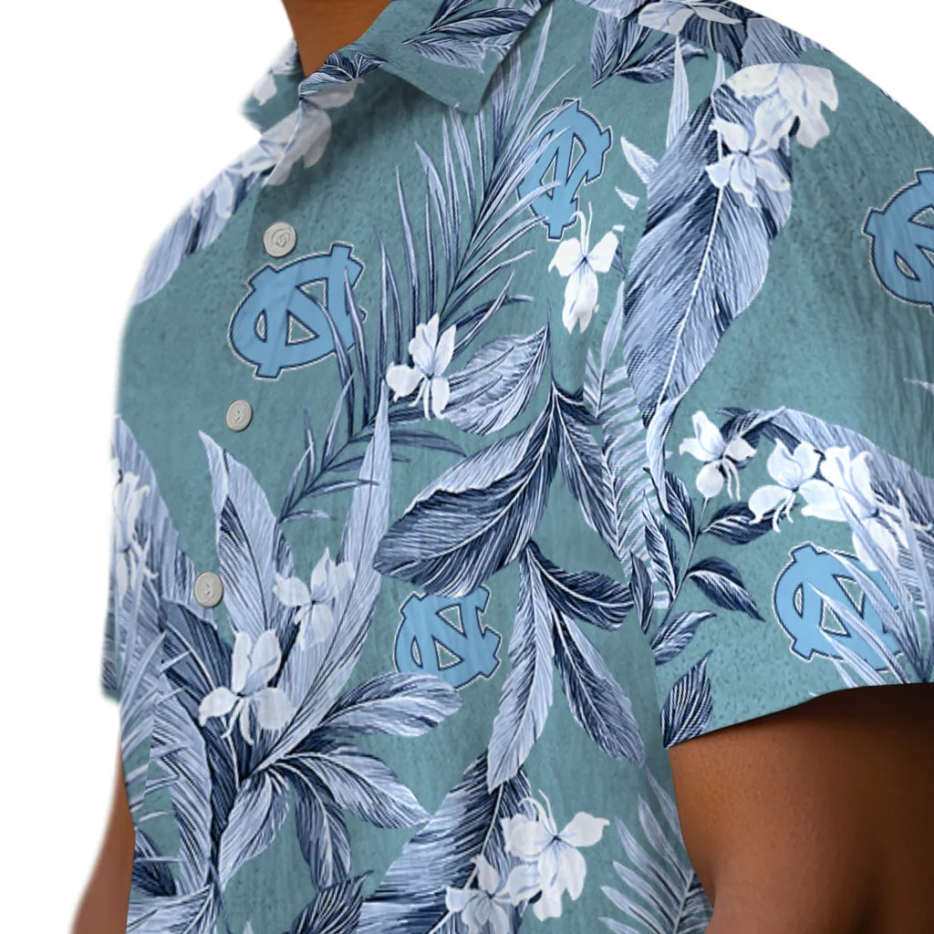 North Carolina Tar Heels Hawaiian Shirt - Palm Leaves | Hula Hawaiian Shirts