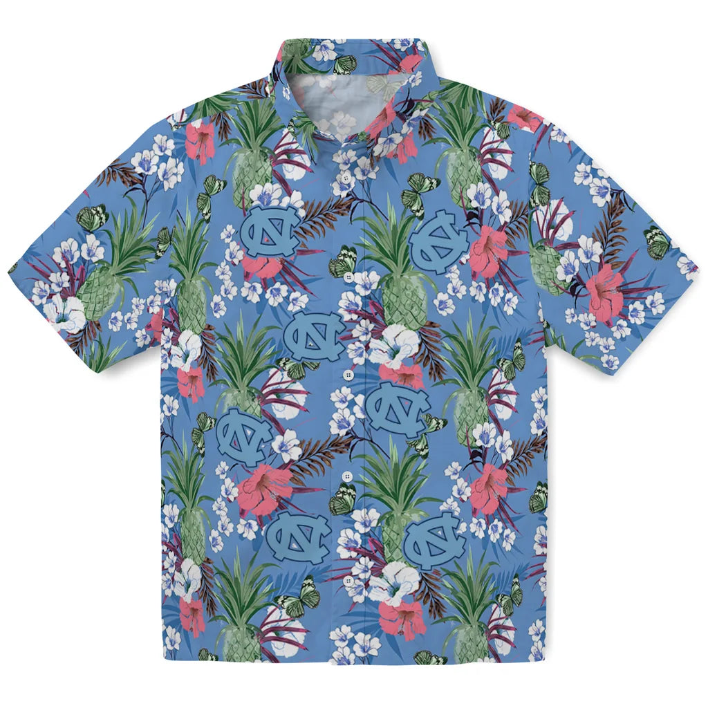 North Carolina Tar Heels Hawaiian Shirt - Pineapple Bouquet | Hula Hawaiian Shirts