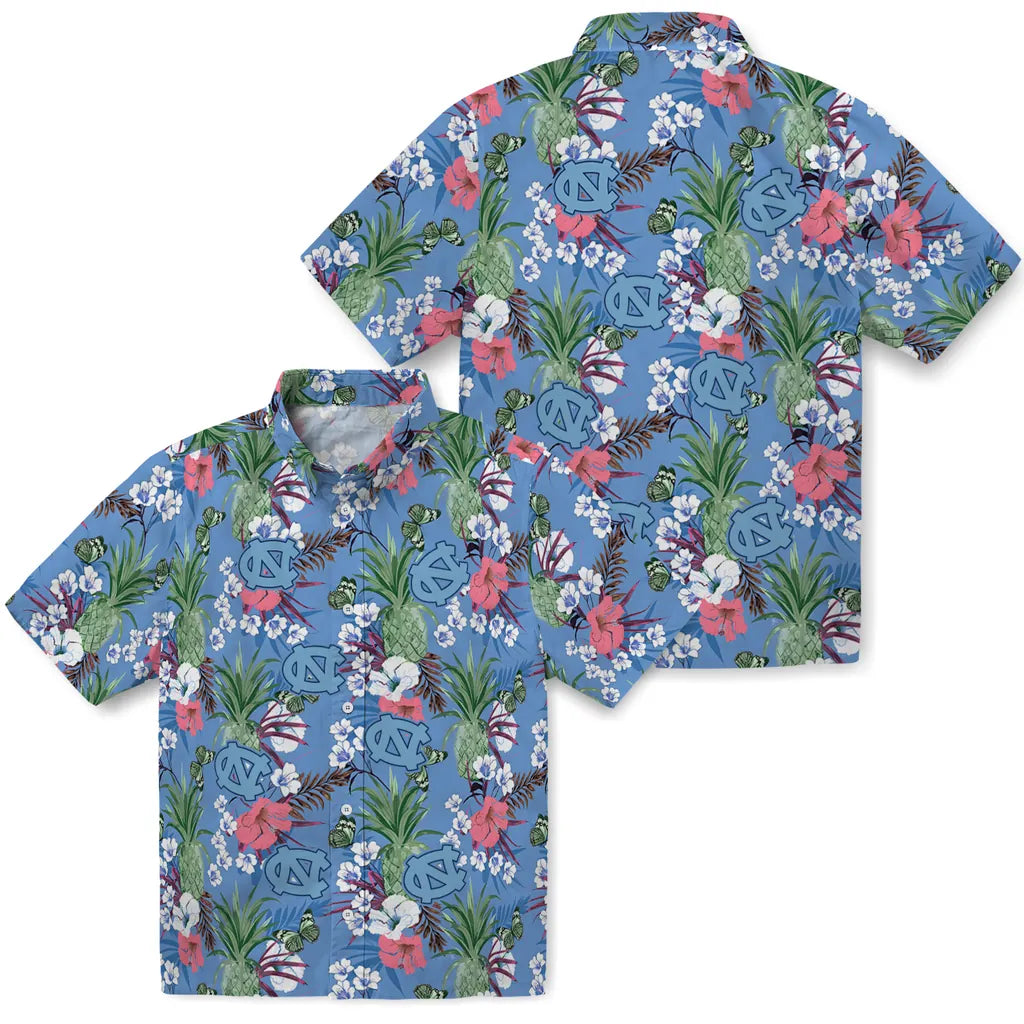 North Carolina Tar Heels Hawaiian Shirt - Pineapple Bouquet | Hula Hawaiian Shirts