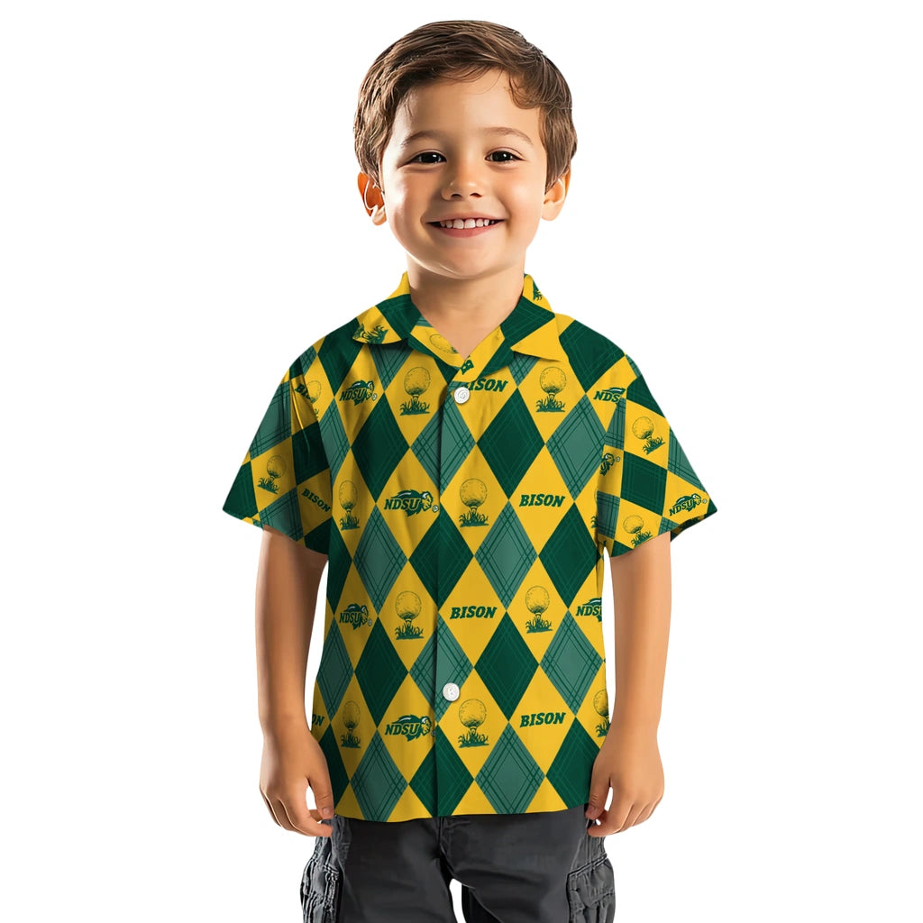 North Dakota State Bison Hawaiian Shirt - Golfing Plaid | Hula Hawaiian Shirts