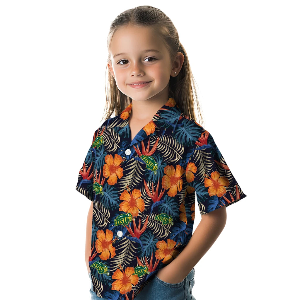 North Dakota State Bison Hawaiian Shirt - Hibiscus Foliage | Hula Hawaiian Shirts