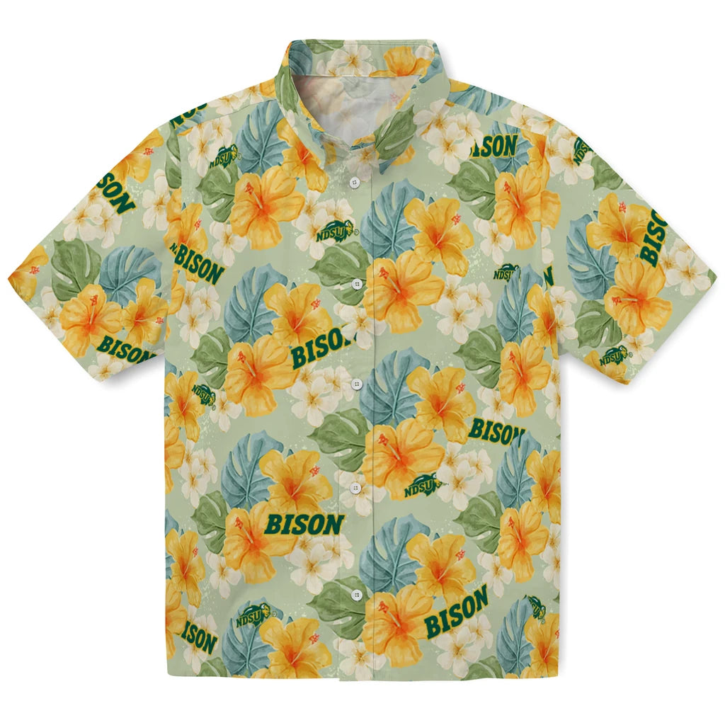 North Dakota State Bison Hawaiian Shirt - Hibiscus Mood | Hula Hawaiian Shirts