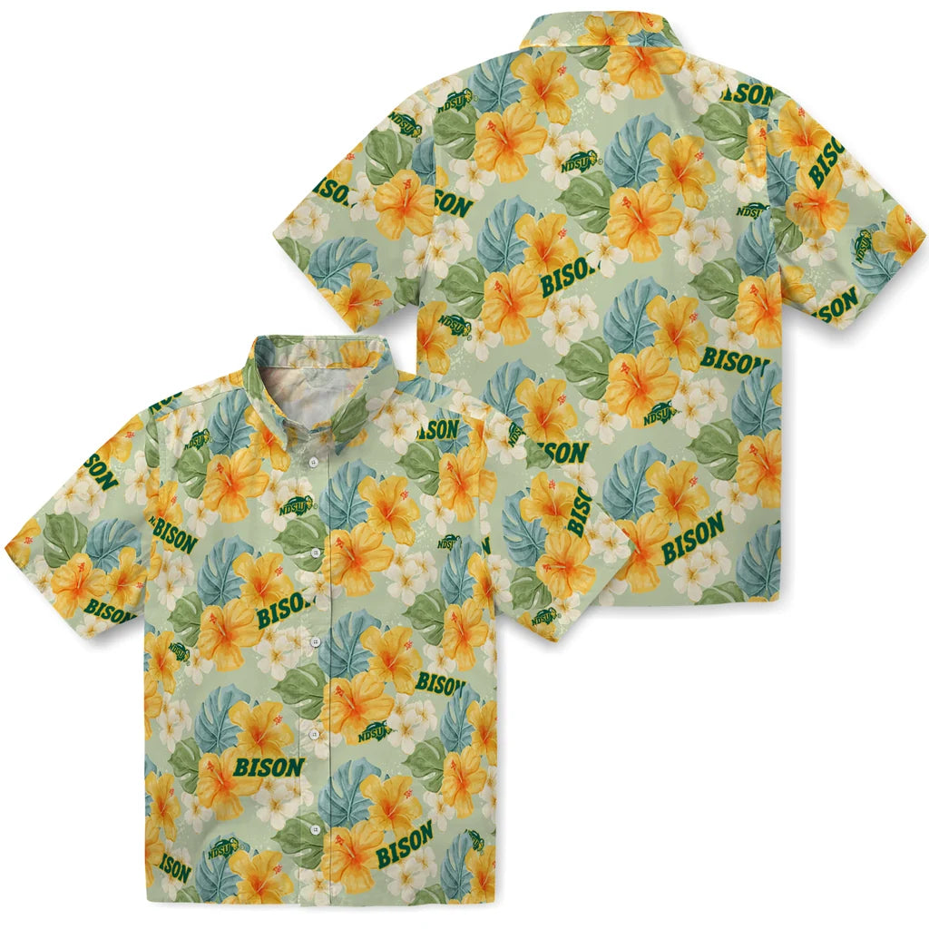 North Dakota State Bison Hawaiian Shirt - Hibiscus Mood | Hula Hawaiian Shirts