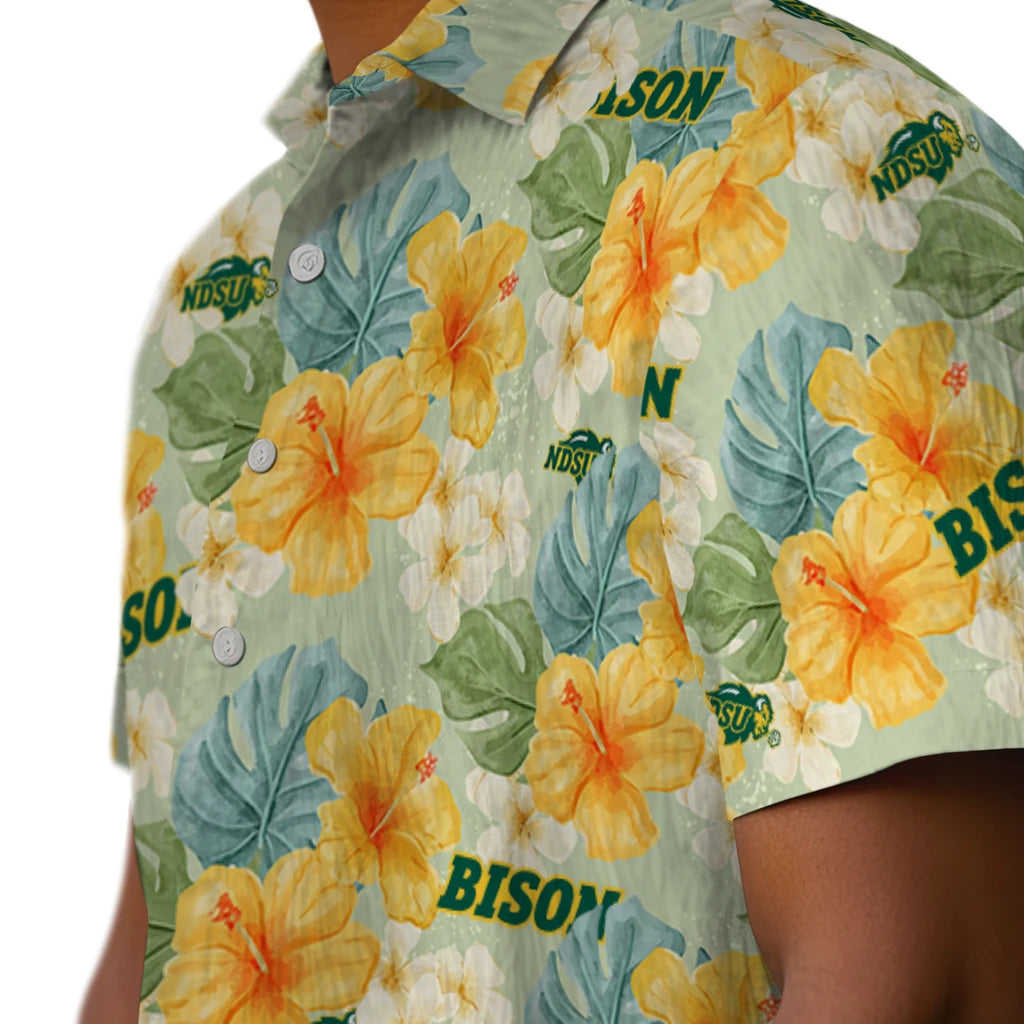 North Dakota State Bison Hawaiian Shirt - Hibiscus Mood | Hula Hawaiian Shirts
