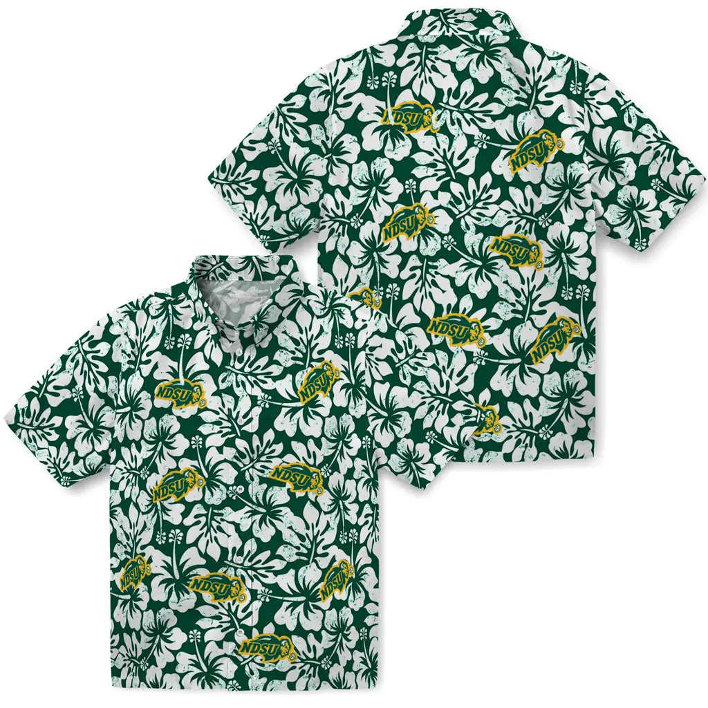 North Dakota State Bison Hawaiian Shirt - Hibiscus Motif | Hula Hawaiian Shirts