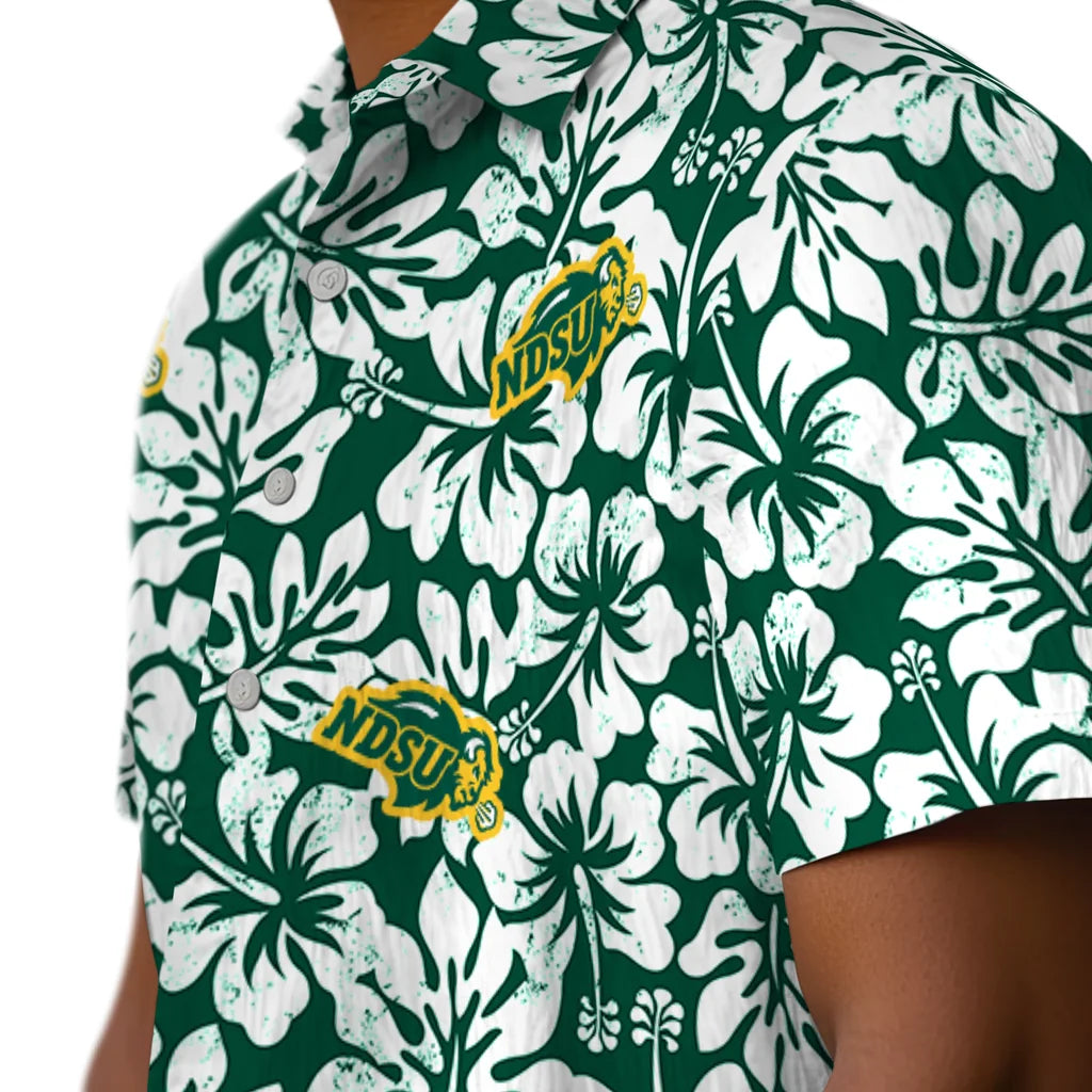 North Dakota State Bison Hawaiian Shirt - Hibiscus Motif | Hula Hawaiian Shirts