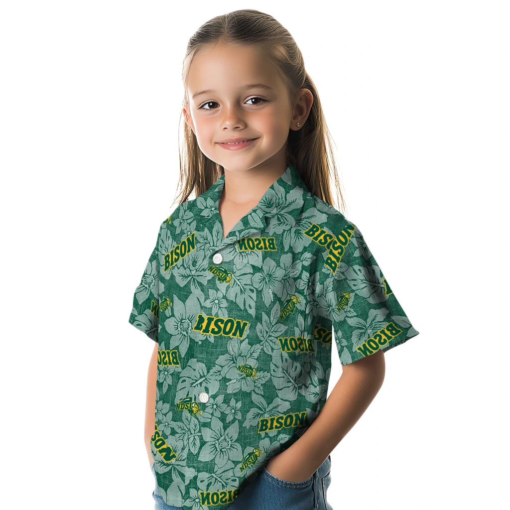 North Dakota State Bison Hawaiian Shirt - Hibiscus Oasis | Hula Hawaiian Shirts