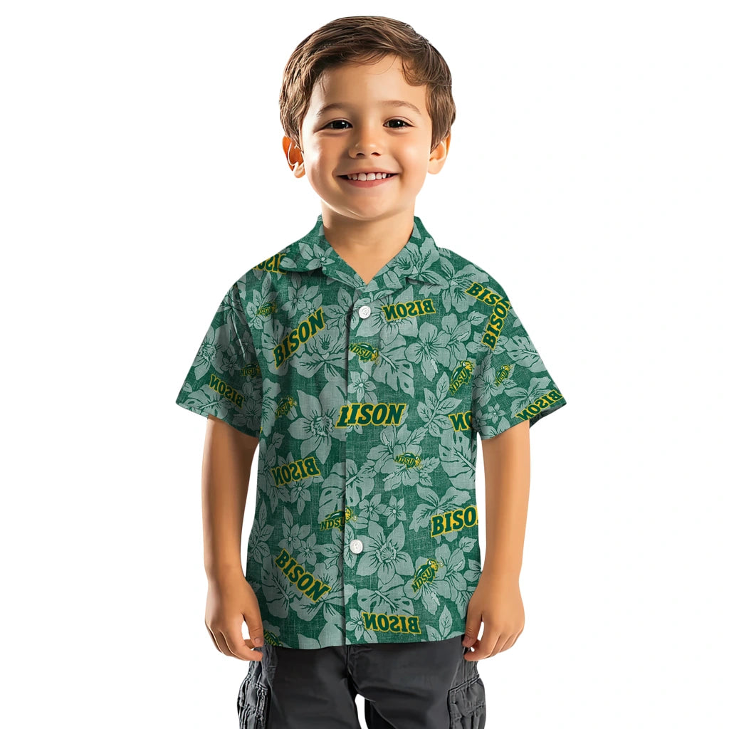 North Dakota State Bison Hawaiian Shirt - Hibiscus Oasis | Hula Hawaiian Shirts