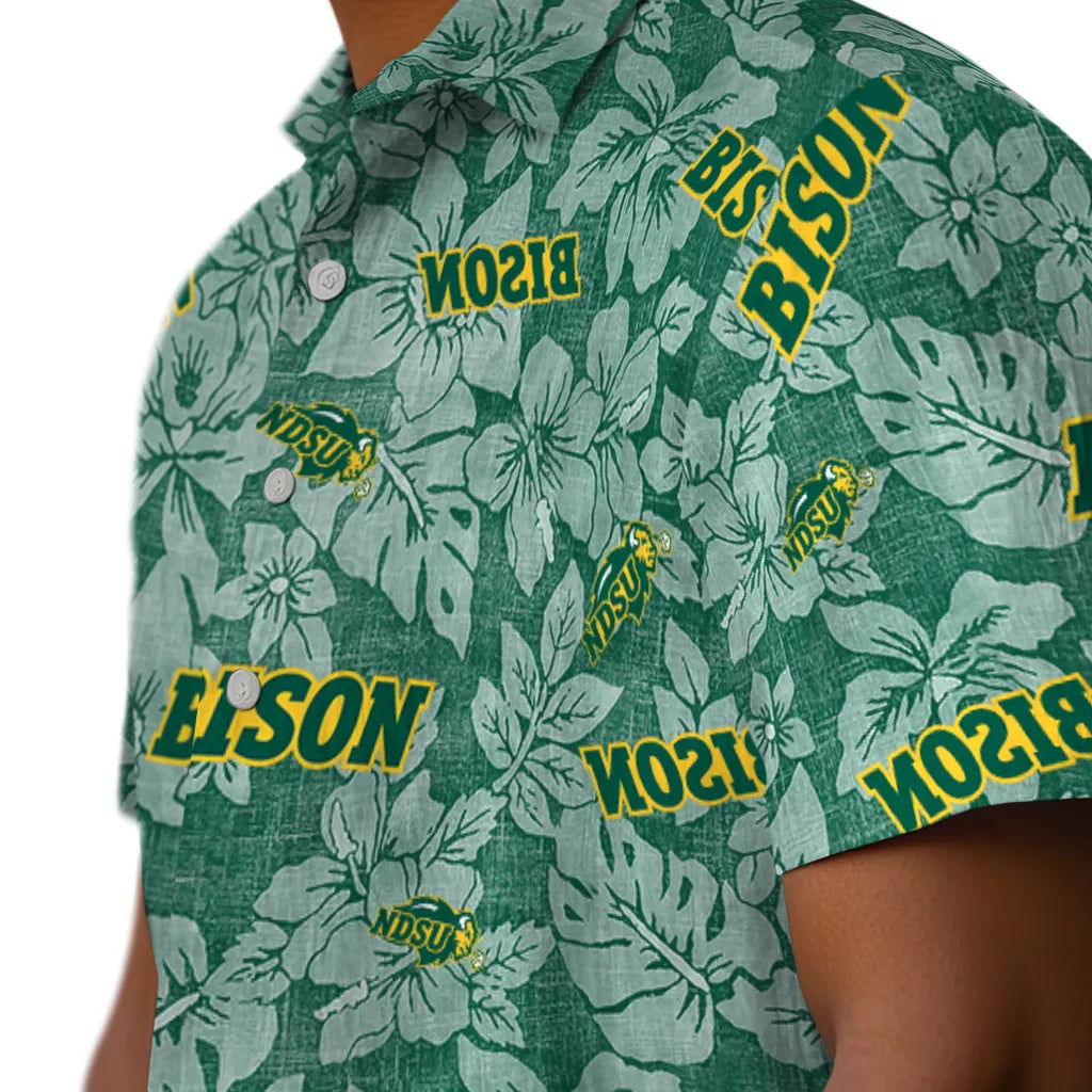 North Dakota State Bison Hawaiian Shirt - Hibiscus Oasis | Hula Hawaiian Shirts