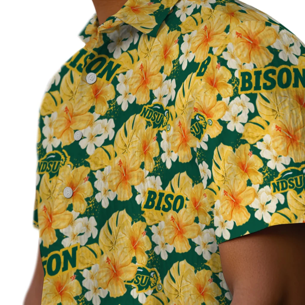 North Dakota State Bison Hawaiian Shirt - Hibiscus Tropics | Hula Hawaiian Shirts
