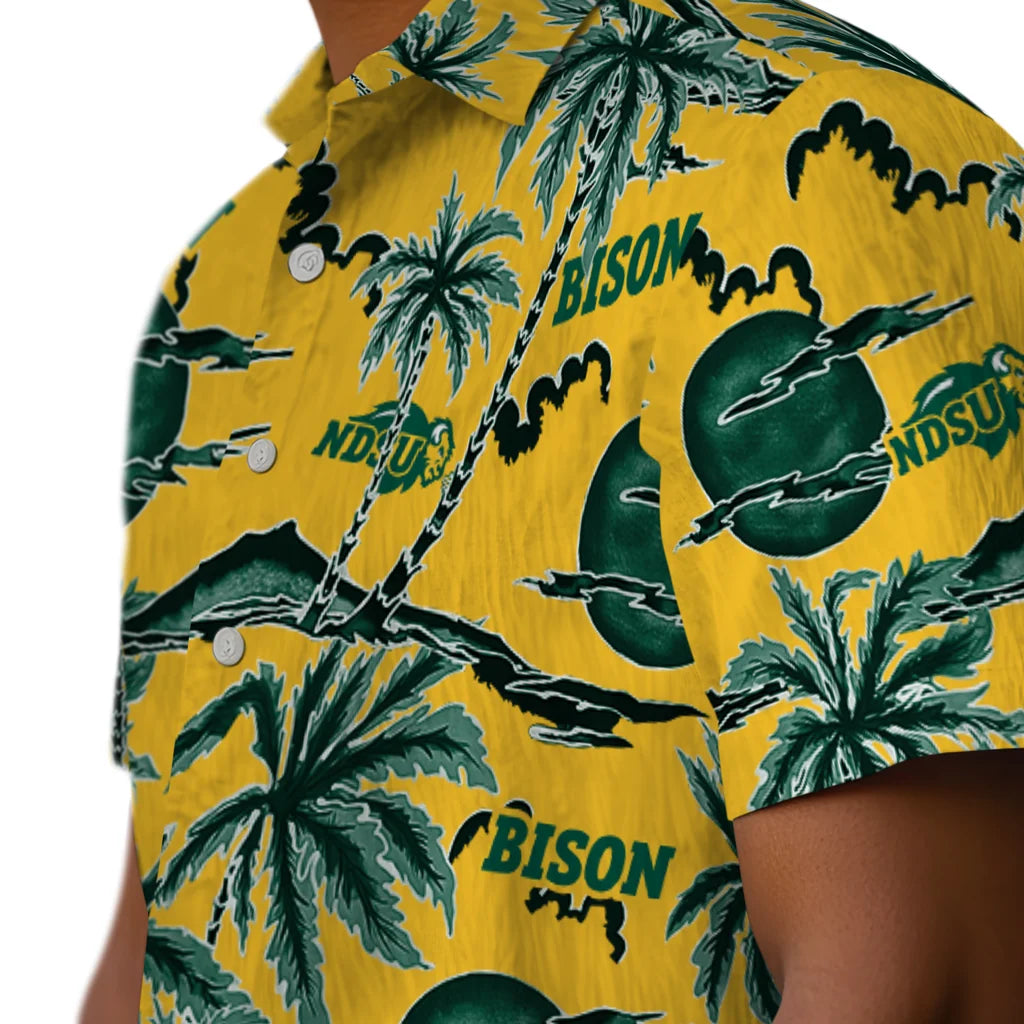 North Dakota State Bison Hawaiian Shirt - Palm Sunset | Hula Hawaiian Shirts