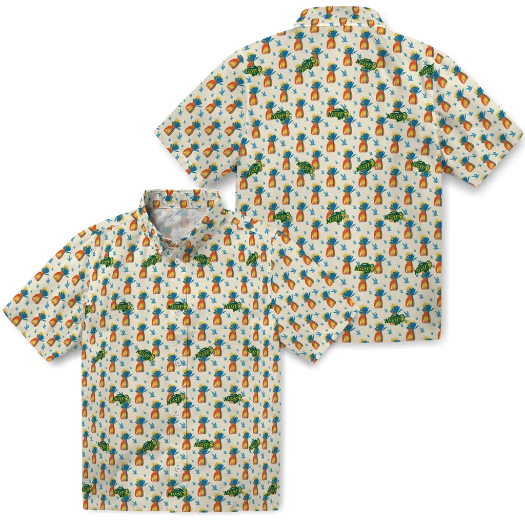 North Dakota State Bison Hawaiian Shirt - Pineapple Delight | Hula Hawaiian Shirts