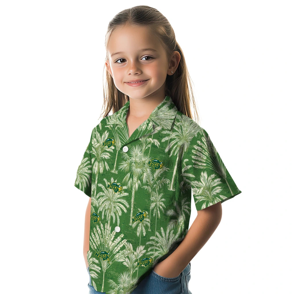 North Dakota State Bison Hawaiian Shirt - Vintage Palm Tree | Hula Hawaiian Shirts