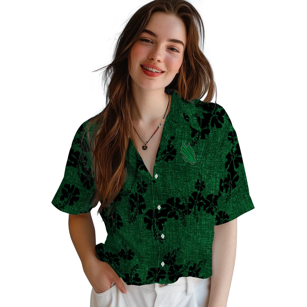 North Texas Mean Green Hawaiian Shirt - 50th State Flower | Hula Hawaiian Shirts