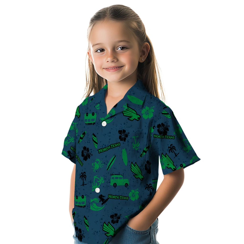 North Texas Mean Green Hawaiian Shirt - Beach Vibe | Hula Hawaiian Shirts
