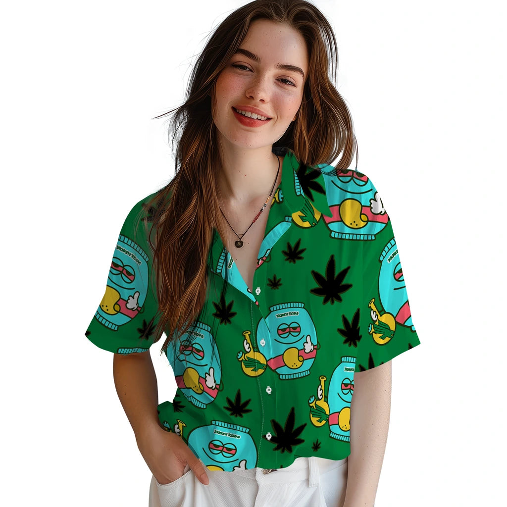 North Texas Mean Green Hawaiian Shirt - Chill Vibe | Hula Hawaiian Shirts