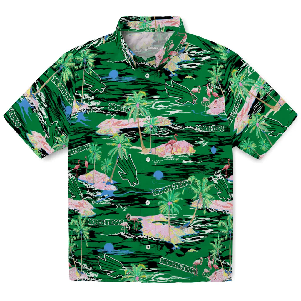 North Texas Mean Green Hawaiian Shirt - Hawaii Island | Hula Hawaiian Shirts