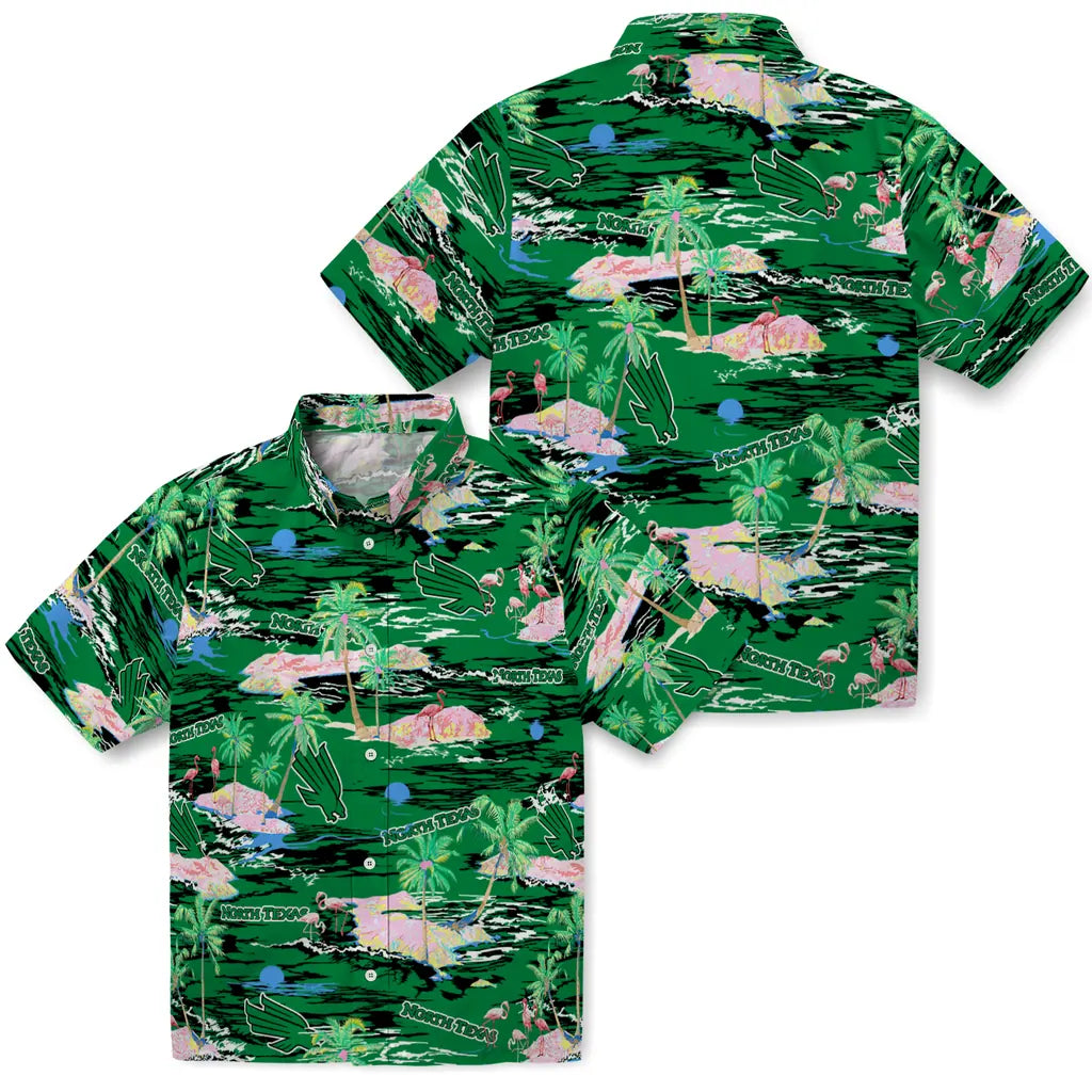 North Texas Mean Green Hawaiian Shirt - Hawaii Island | Hula Hawaiian Shirts