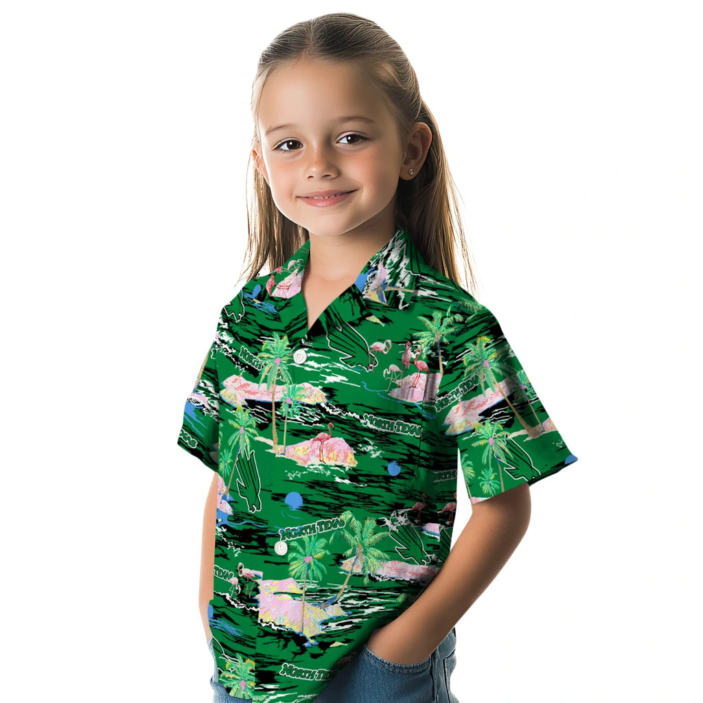 North Texas Mean Green Hawaiian Shirt - Hawaii Island | Hula Hawaiian Shirts