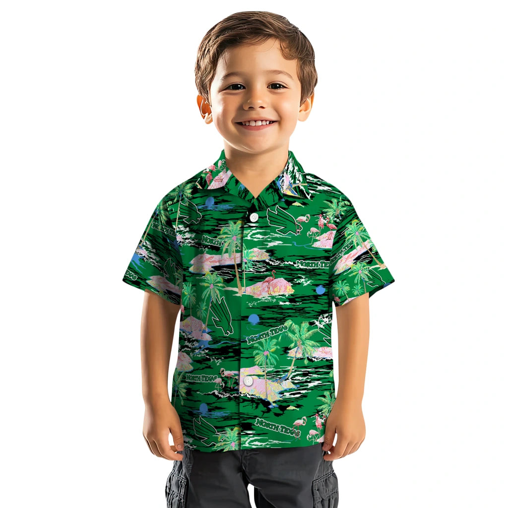 North Texas Mean Green Hawaiian Shirt - Hawaii Island | Hula Hawaiian Shirts