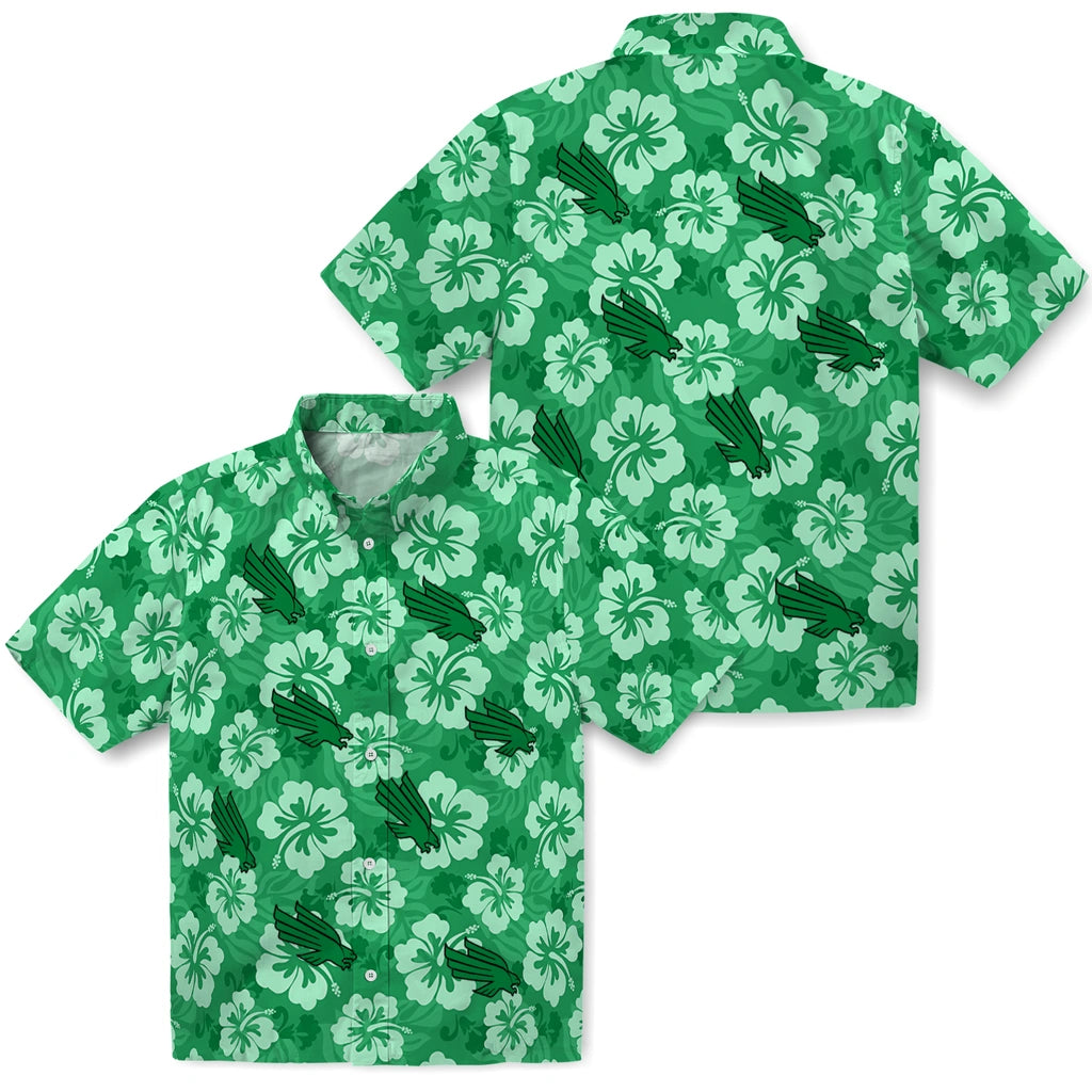 North Texas Mean Green Hawaiian Shirt - Hibiscus Cluster | Hula Hawaiian Shirts
