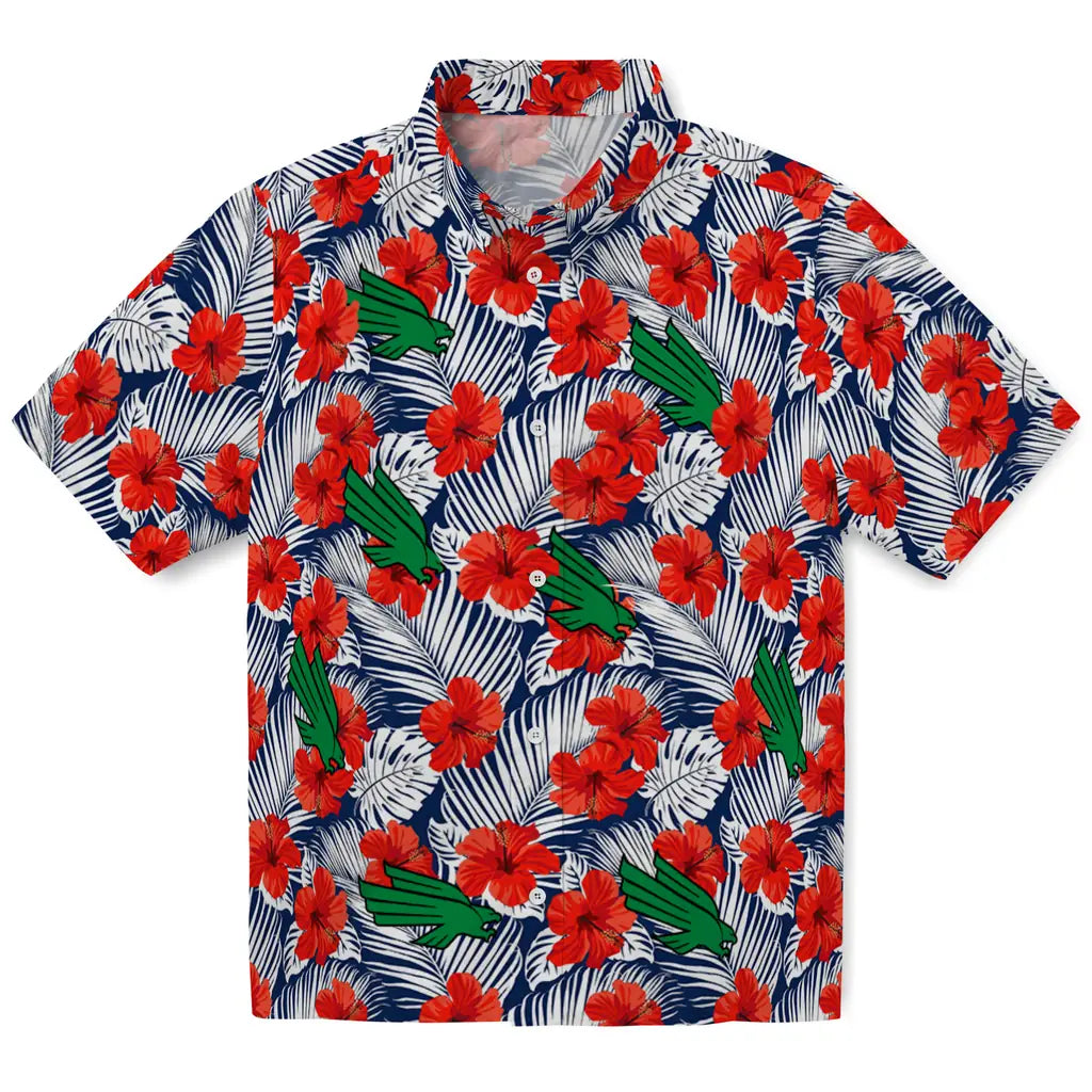 North Texas Mean Green Hawaiian Shirt - Hibiscus Fiesta | Hula Hawaiian Shirts
