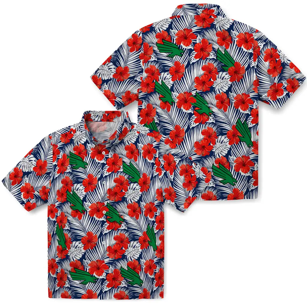 North Texas Mean Green Hawaiian Shirt - Hibiscus Fiesta | Hula Hawaiian Shirts