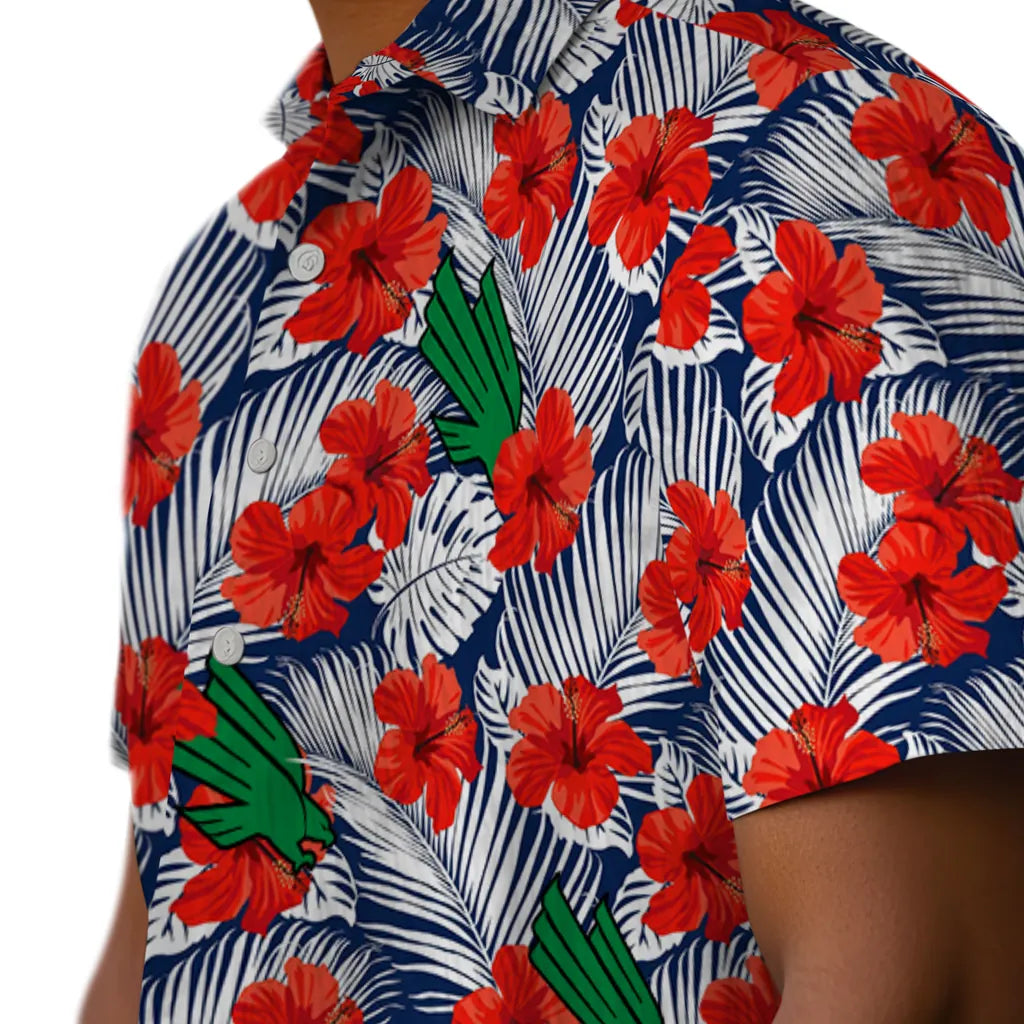North Texas Mean Green Hawaiian Shirt - Hibiscus Fiesta | Hula Hawaiian Shirts